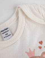 Bodi z dolgimi rokavi - Potisk - belo