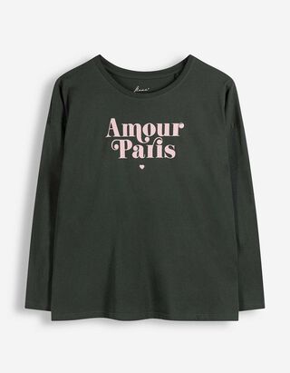 Pyjamaoberteil - Print - Khaki