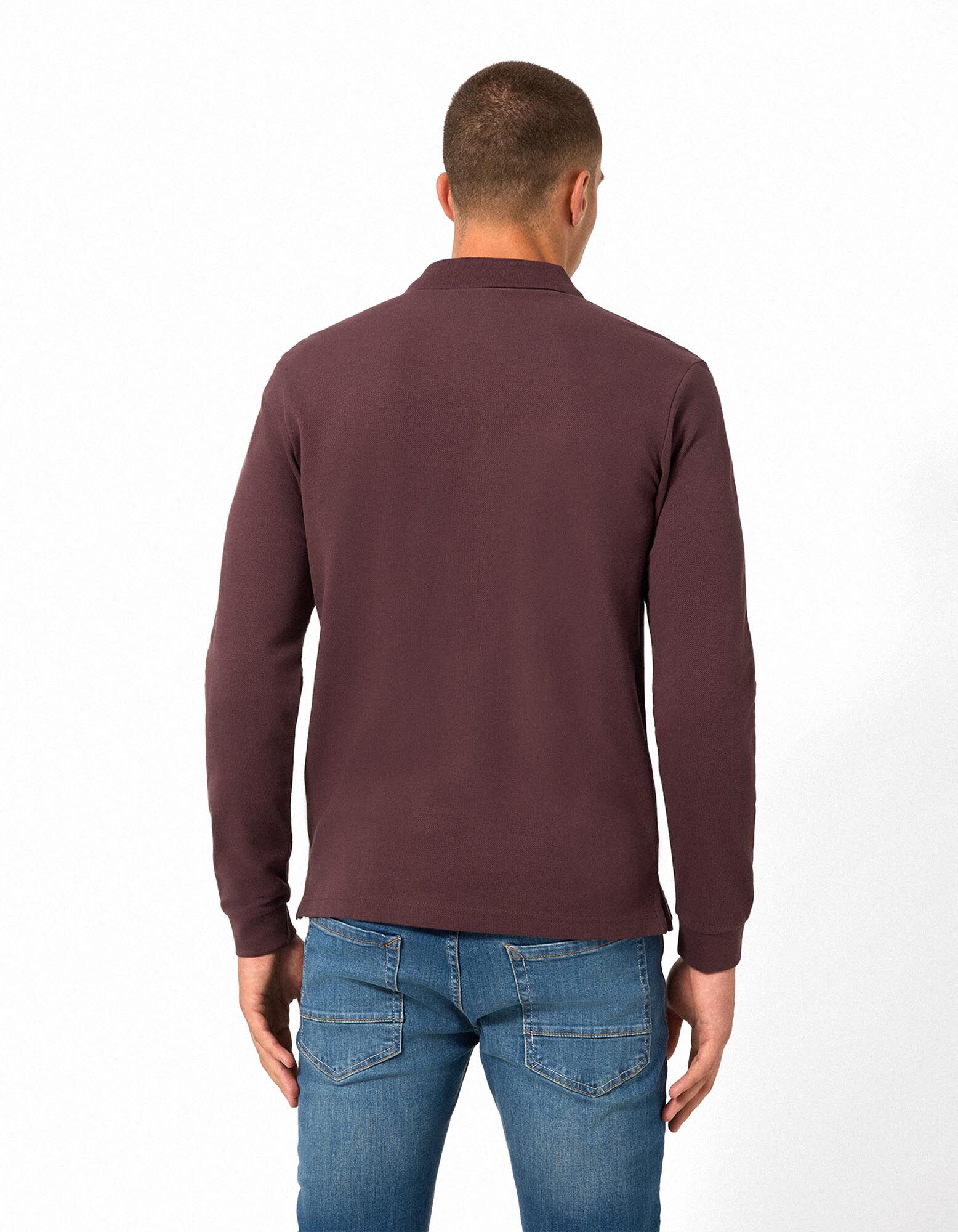 Langarmshirt - Polokragen - Beere