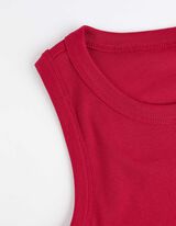Majica na bretele - rebrasti materijal - tamno-crvena