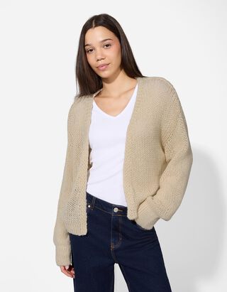 Kardigan - Široké rukávy - bílá