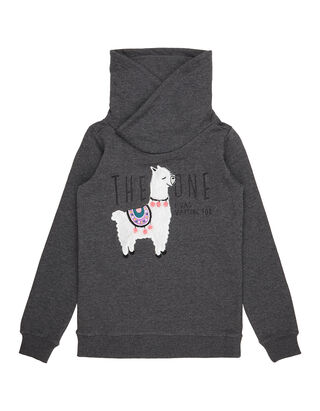 M&auml;dchen Sweatshirt mit Print und Lama-Aufn&auml;her