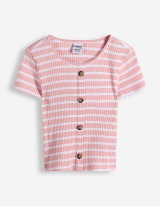T-shirt - Strepen - pink