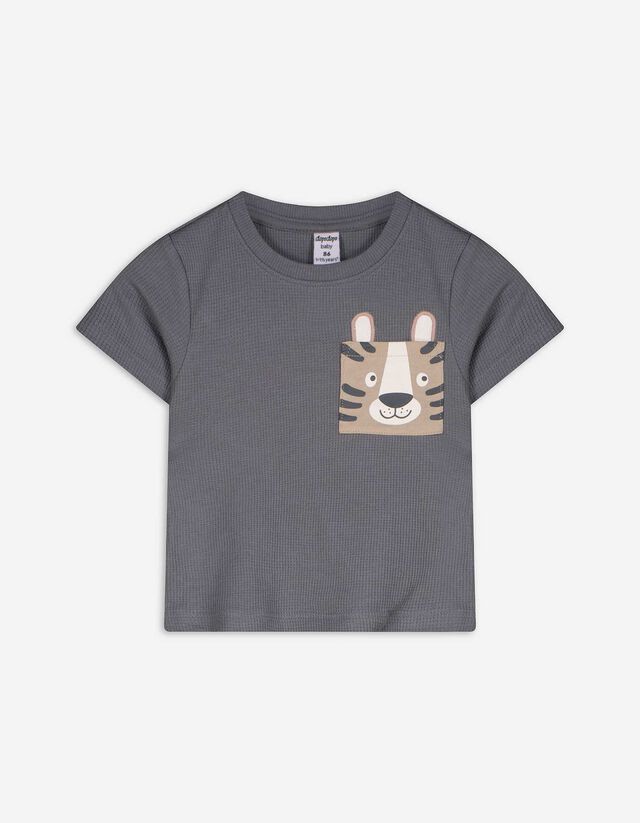 T-shirt - Effen - grijs