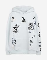 Sweatshirt - Allover-Print - hellblau