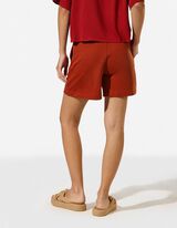 Shorts - Baumwoll-Mix - Dunkelrot