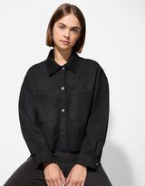 Jakna košulja - Imitacija antilopa - crna