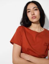 T-shirt - Coton - Rouge foncé