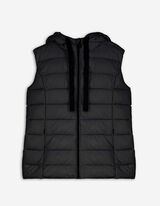 Vestă matlasată - Glugă cu șnur - Negru