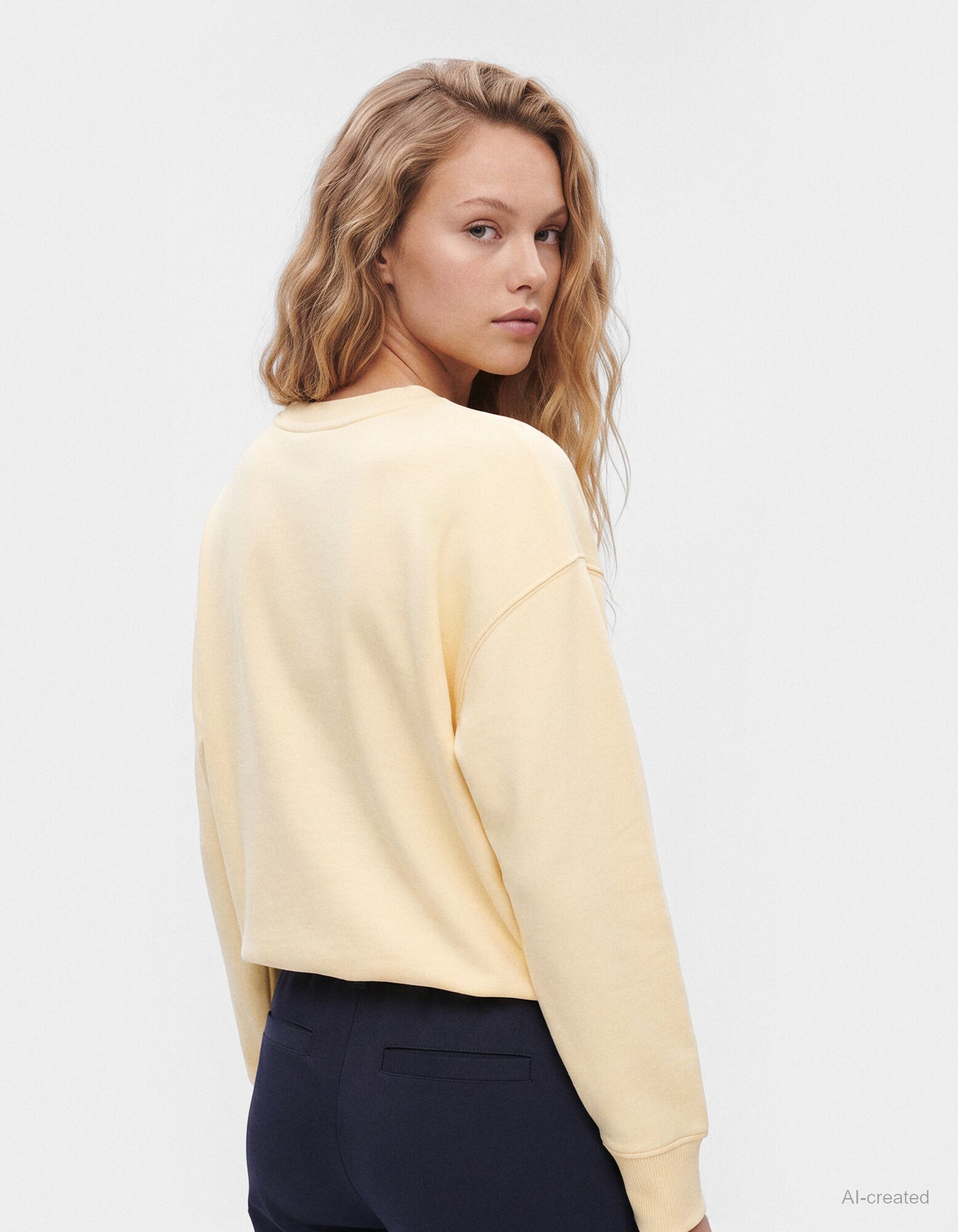 Sweatshirt - Oversized Fit - Hellgelb