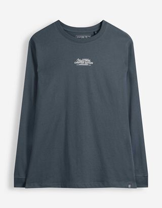 T-shirt &agrave; manches longues - Coupe oversize - bleu fonc&eacute;