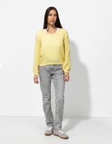 Trui - V-hals - geel