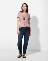 Tričko - Trblietavá potlač - fialovy