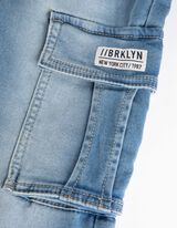 Cargo nohavice - Straight Fit - svetlomodra