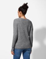 Pullover - V-Ausschnitt - grau