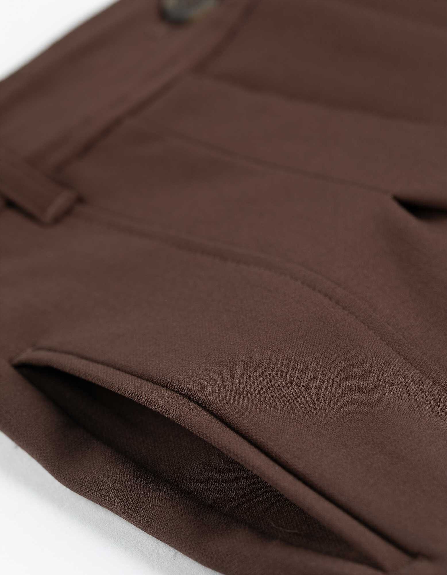 Broek - Imitatie su&egrave;de - Donkerbruin