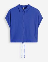 Hemd - Musselin - blau