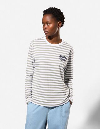 Langarmshirt - Streifen - gr&uuml;n