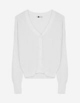 Giacca in maglia - Scollo a V - bianco