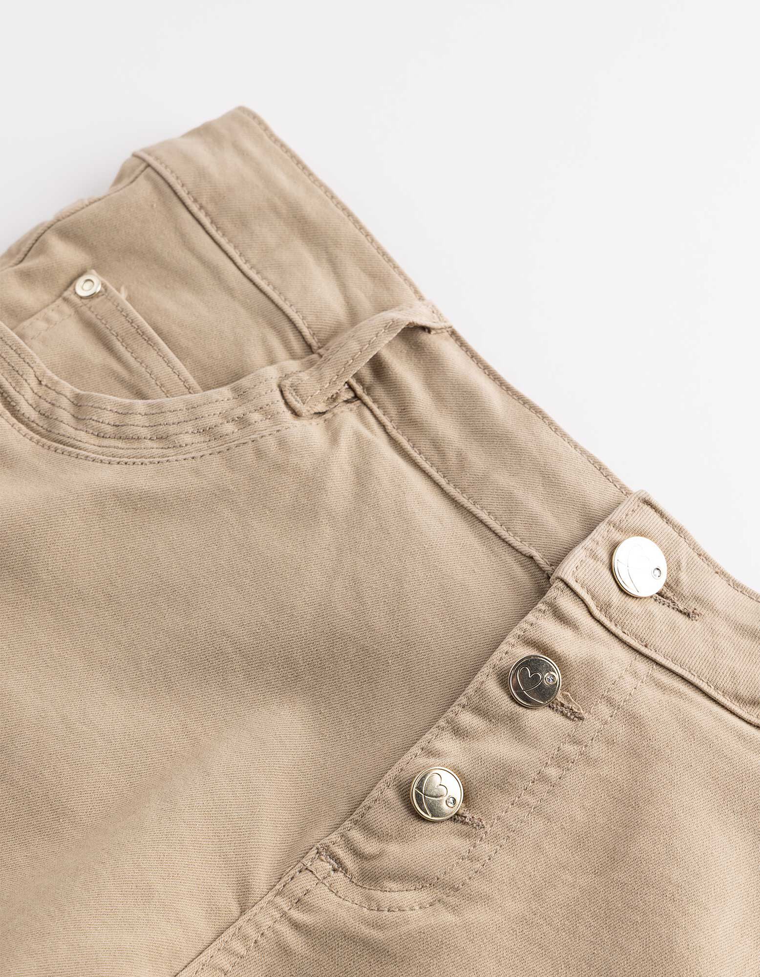 Bermuda  - Knopfleiste - Beige