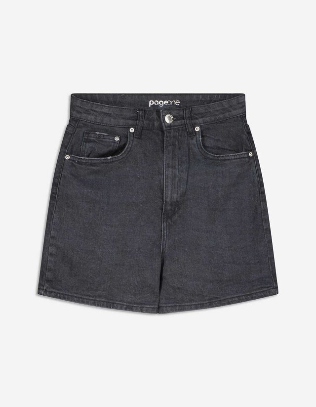 Pantaloni scurți - Talie înaltă - Negru