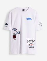 T-Shirt - Allover-Print - wei&szlig;