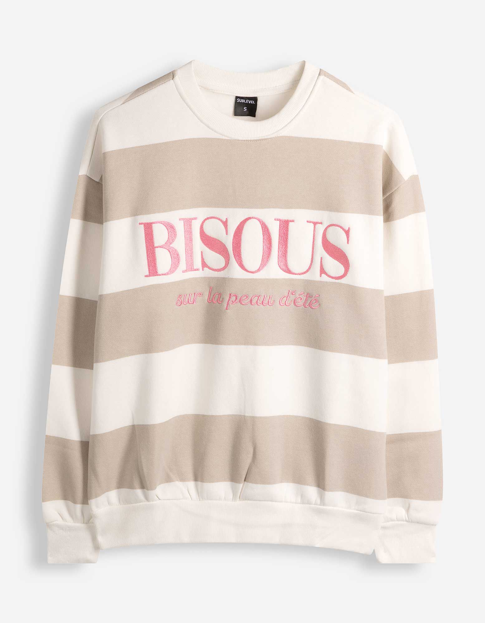 Sweatshirt - Messageprint - Beige