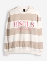 Sweatshirt - Messageprint - Beige