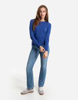 Bluză de corp cu m&acirc;necă lungă - Tricotaje - Albastru inchis