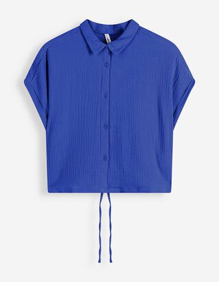 Hemd - Musselin - blau
