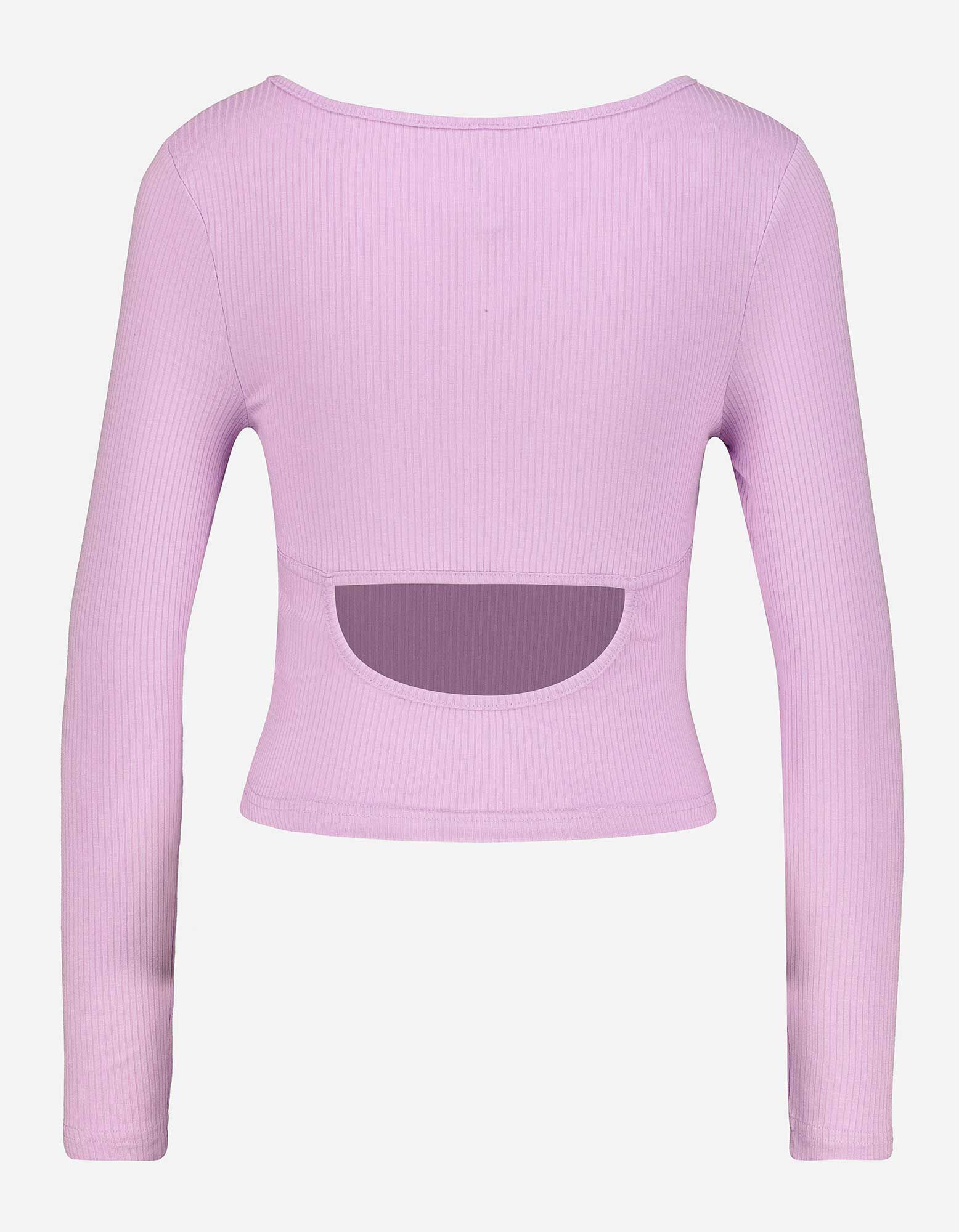 T-shirt &agrave; manches longues - Viscose m&eacute;lang&eacute;e - Lilas