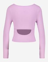 T-shirt &agrave; manches longues - Viscose m&eacute;lang&eacute;e - Lilas
