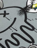 Marškinėliai ilgomis rankovėmis - Priekinė spauda - sviesiai melynas