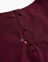 Blouse - Borduursel - Donkerrood