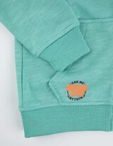 Cipzáros melegítőfelső - Hátul nyomtatott minta - türkiz