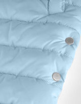 Gilet lungo - Cappuccio con coulisse - celeste