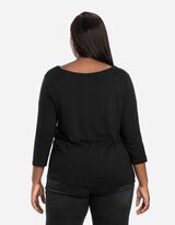 Longsleeve - Watervalhals - zwart