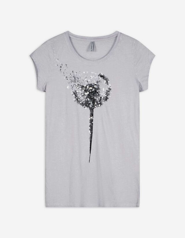 Tricou - Garnitură de paiete - Albastru deschis