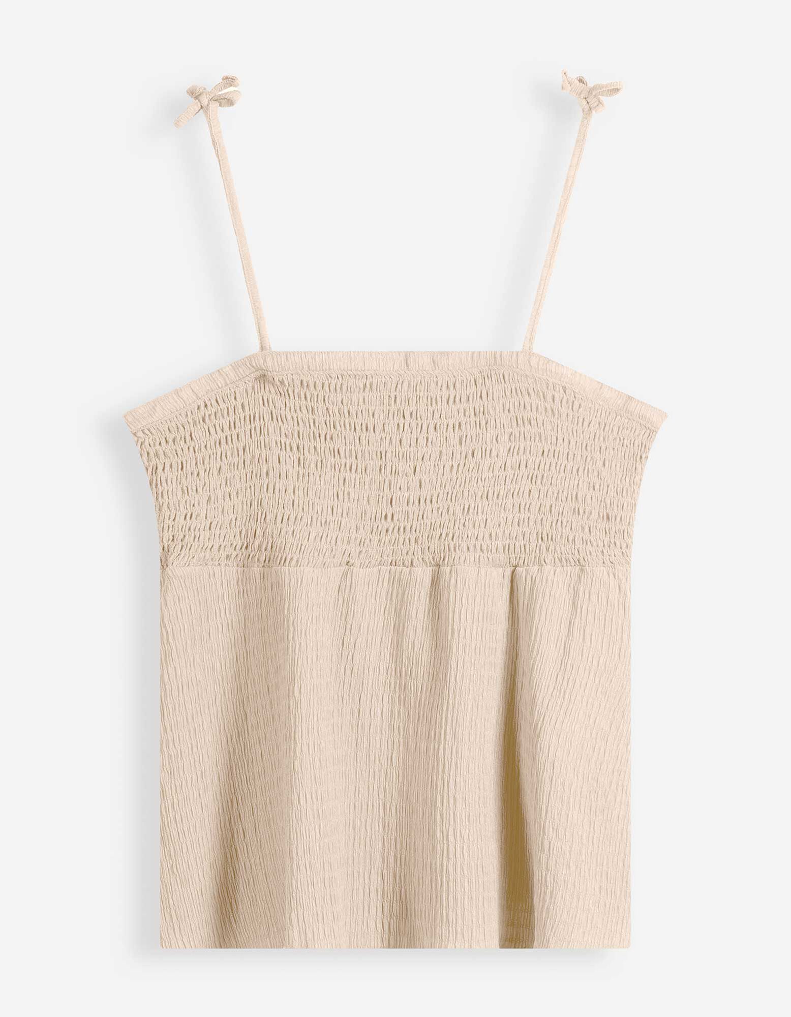 Top - Crinkle-Optik - Beige