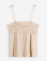 Top - Crinkle-Optik - Beige