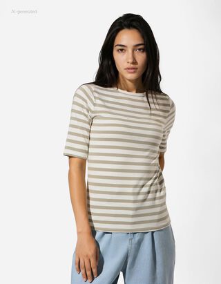 T-Shirt - Streifen - gr&uuml;n