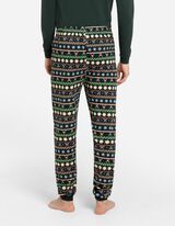 Pižama, sestavljena iz majice z dolgimi rokavi in hlačmajice - Božič - temno zelena