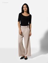 Hose - Elastischer Verschluss - beige