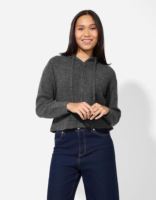 Cardigan - Kapuze - grau