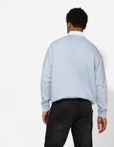 Sweatshirt - Polokragen - hellblau