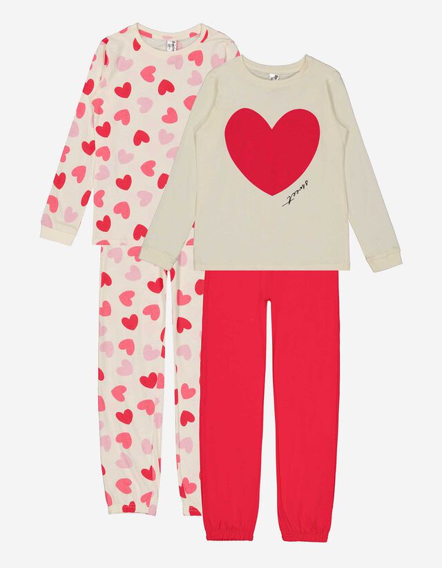 Mädchen Pyjama Set aus Langarmshirt und Hose - 2er-Pack