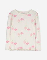 Langarmshirt - Muschelsaum - weiß