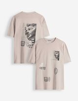 T-Shirt - R&uuml;ckenprint - beige