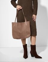 Tasche - Lederoptik - hellgrau