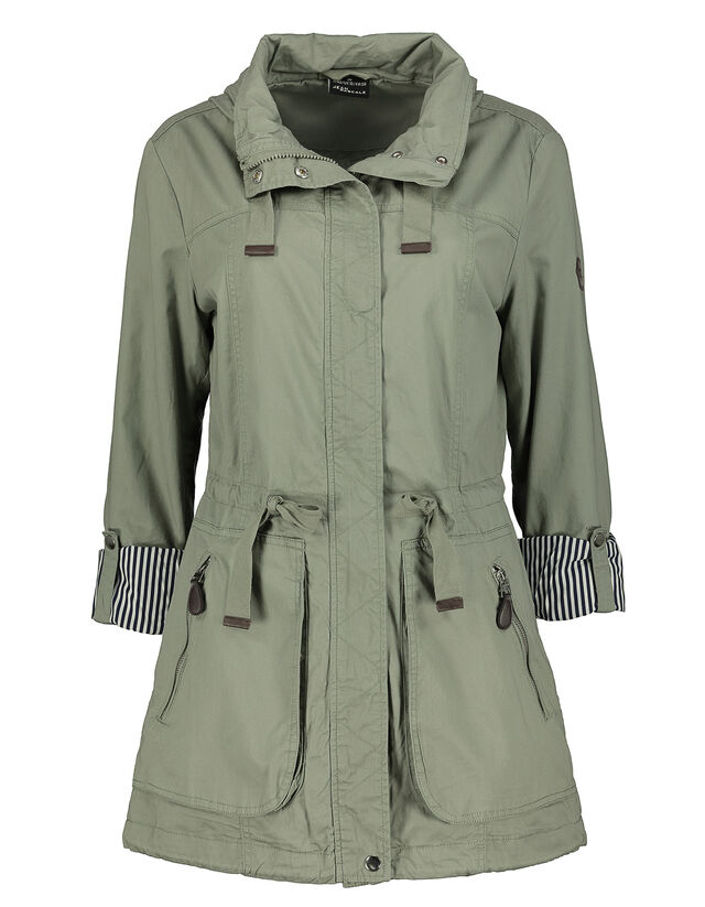 Damen Parka Mit Abnehmbarem Webpelz Wattiert Takko Fashion